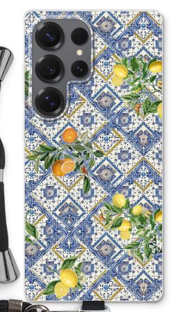 Blue tiles, lemons and oranges - small