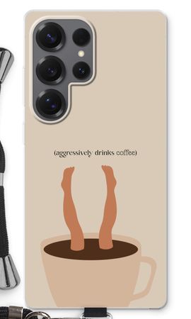 Aggressively drinks coffee