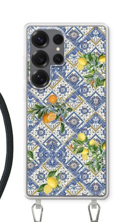 Blå plattor, citroner och apelsiner - små