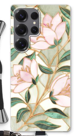 Orange stained glass flower