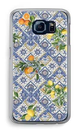 Blue tiles, lemons and oranges - small