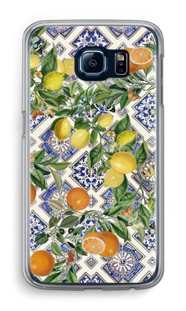 Blue tiles, lemons and oranges