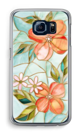 Orange stained glass flower