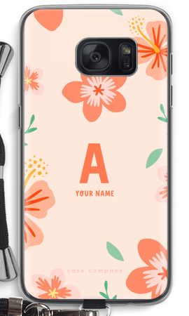 Tropical Pink Flowers Monogram