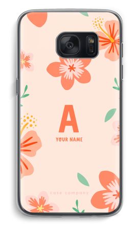 Tropical Pink Flowers Monogram