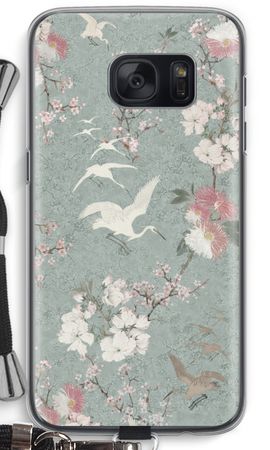 Japanese crane birds blossom