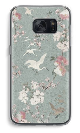 Japanese crane birds blossom