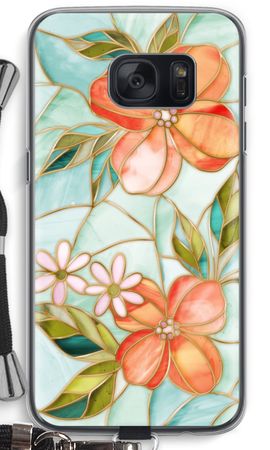 Orange stained glass flower