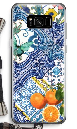 Blue tiles and oranges