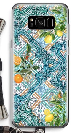 Blue tiles, lemons and oranges