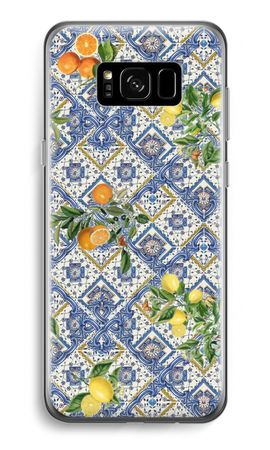 Blue tiles, lemons and oranges - small