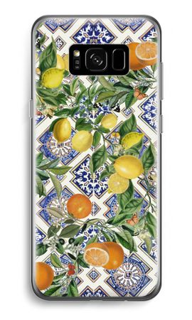 Blue tiles, lemons and oranges