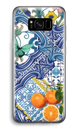 Blue tiles and oranges