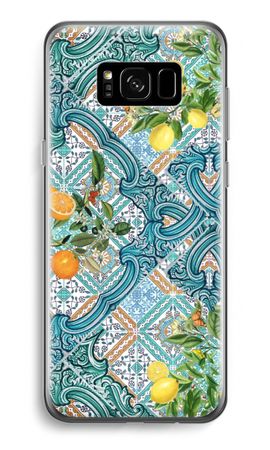 Blue tiles, lemons and oranges