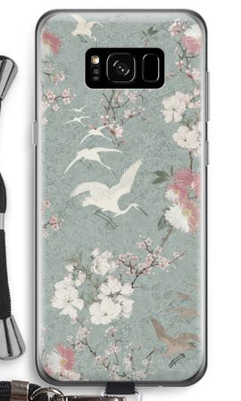 Japanese crane birds blossom