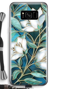 Blue stained glass flowers