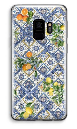Blue tiles, lemons and oranges - small