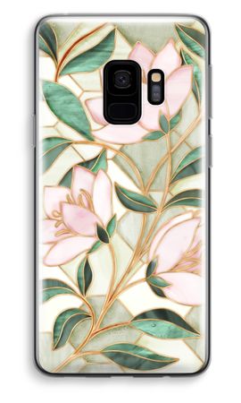 Orange stained glass flower