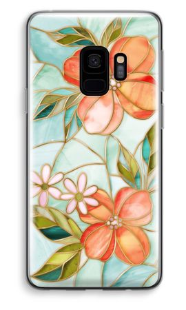 Orange stained glass flower