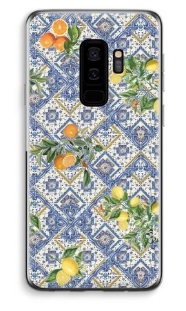 Blue tiles, lemons and oranges - small