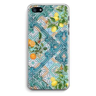 Blue tiles, lemons and oranges