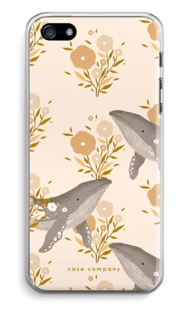 Floral Whales, Miękkie etui iPhone 5 / 5S / SE (2016)
