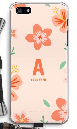 Tropical Pink Flowers Monogram