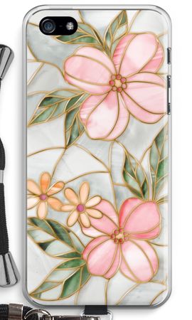 Orange stained glass flower