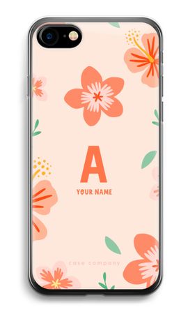 Tropical Pink Flowers Monogram
