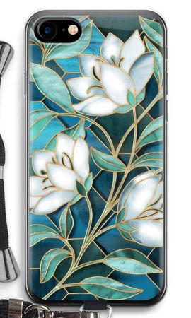 Blue stained glass flowers