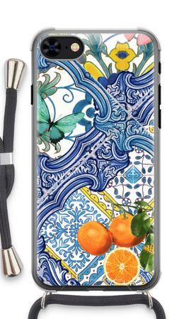 Blue tiles and oranges