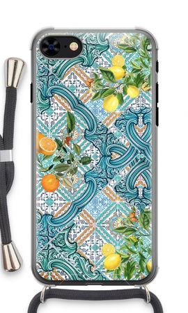 Blue tiles, lemons and oranges