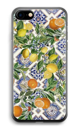 Blue tiles, lemons and oranges