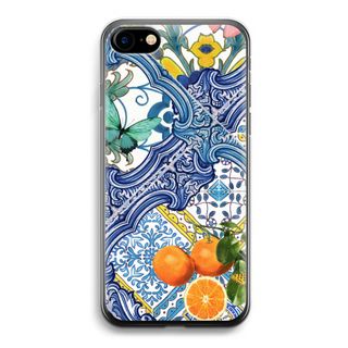 Blue tiles and oranges