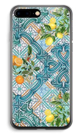 Blue tiles, lemons and oranges