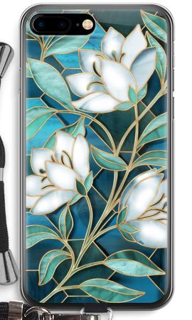 Blue stained glass flowers