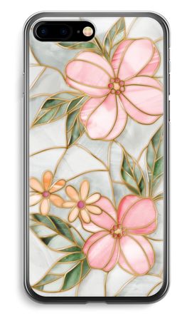 Orange stained glass flower