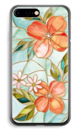 Orange stained glass flower