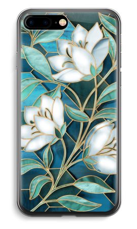 Blue stained glass flowers