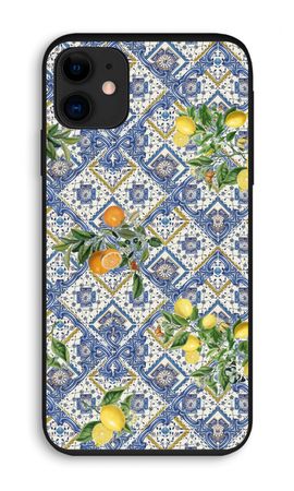 Blue tiles, lemons and oranges - small