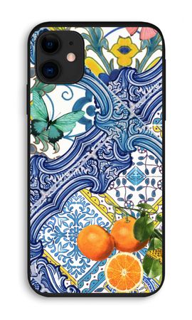 Blue tiles and oranges