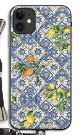 Blue tiles, lemons and oranges - small