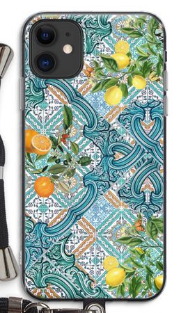 Blue tiles, lemons and oranges