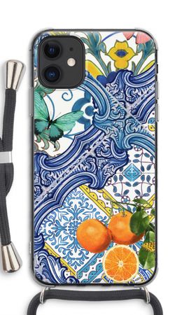 Blue tiles and oranges