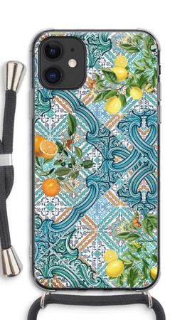 Blue tiles, lemons and oranges