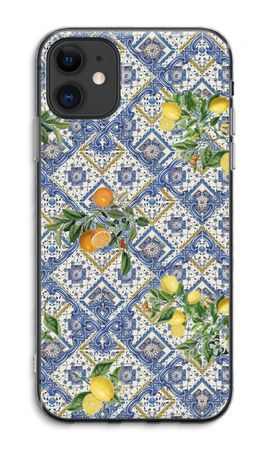 Blue tiles, lemons and oranges - small