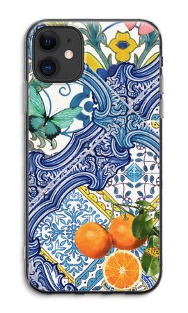 Blue tiles and oranges