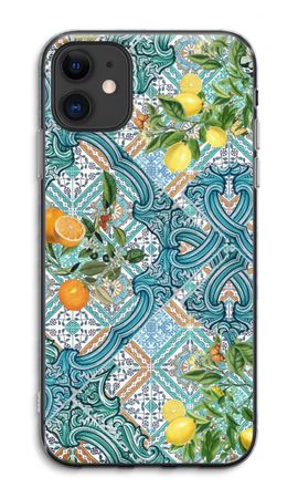 Blue tiles, lemons and oranges