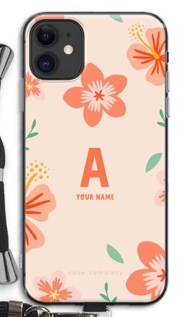 Tropical Pink Flowers Monogram