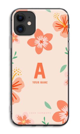 Tropical Pink Flowers Monogram